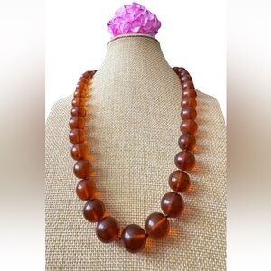 Vintage,Graduated,Knotted Baltic Amber Necklace & Stretchable Bracelet Set 88gr